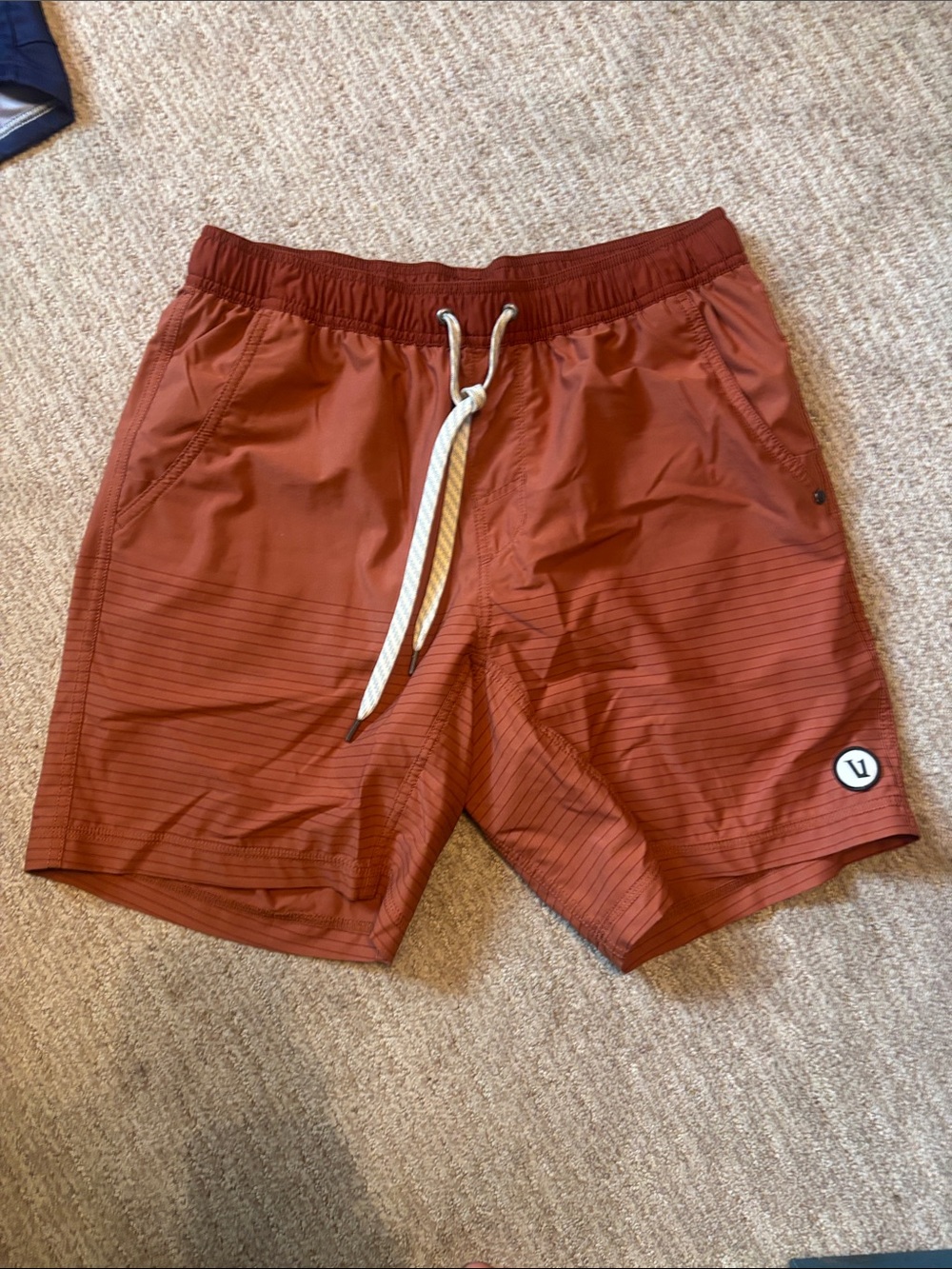 Men's vuori Rust Red Swim Trunks with Drawstring